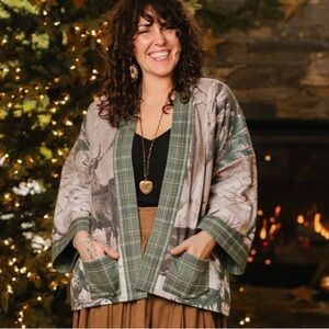 Market of Stars Winter Wish Fleece Cottage Kimono Cardigan Jacket